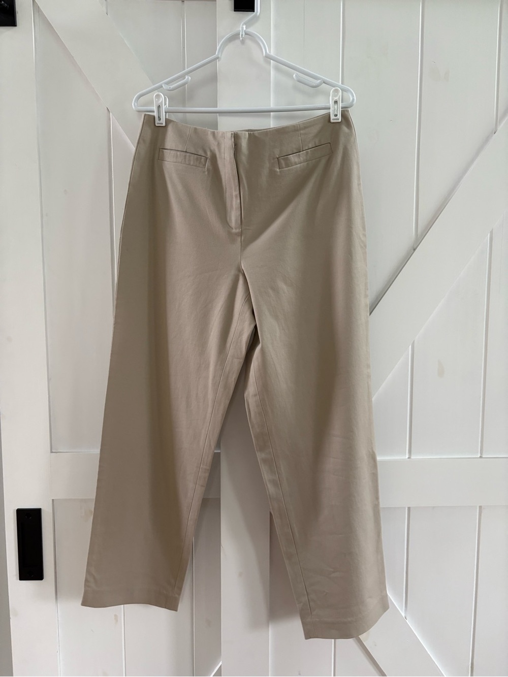 Talbots Petites Minimalist Stretch Khaki Straight Leg Trouser Pants Size 12